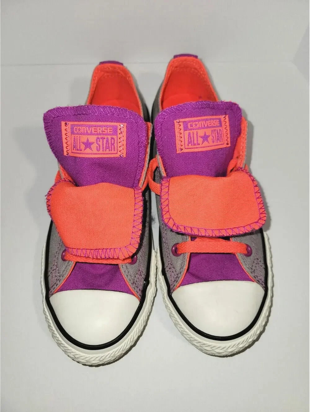New without Box - Converse - kids - Unisex low top - Sz 3 - Grey, Orange, Purple